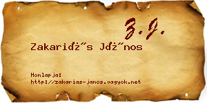 Zakariás János névjegykártya